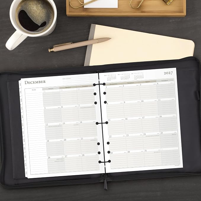 AT-A-GLANCE 2027 Planner Refill, Weekly, 8.5" x 11", Folio Size 5, Tabbed, 7-Ring Loose-Leaf (491-285-27)