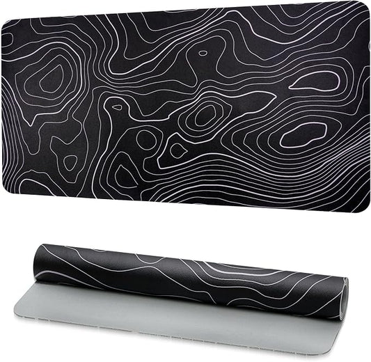Desk Mat, Desk Pad Dual Leather Sided Desktop Mat for Office and Home,Desk Organization and Accessories - Ideal for Large Mouse Pad and Desk Mats on Top of Desks (Topographic 31.5"x 15.7")