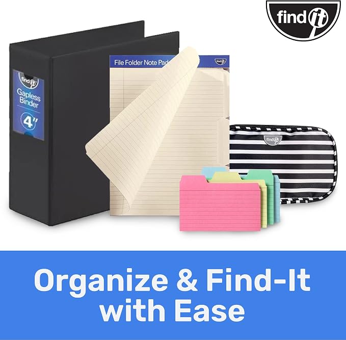 Find It File Folder Notepad - Pack of 12-9.5 x 12.5 Inch Notebook Organizer Folders for Filing, Document, and Clipboard Organization - Manila | Wide-ruled clipboard-style pages, tear-out perforated sheets, great for office, home, and school filing orga...