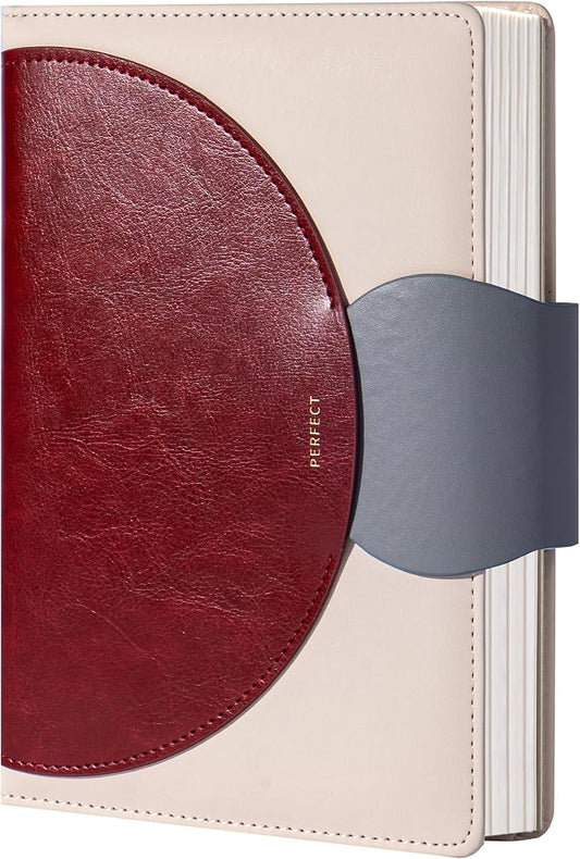 CAGIE Lined Journal for Women, 100GSM Leather Journals for Writing with Buckle Closure,A5 Hardcover Diary Journaling Notebooks for Business Work School Note Taking 5.9" x8.5 (Red)
