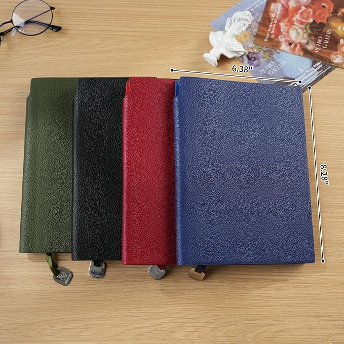 Lined Journal Notebook for Women A5 Softcover PU Leather Journals for Writing 160 Pages Daily Journaling College Ruled Notebooks for Work School Note Taking, Business 6.38'' X 8.28'' Black