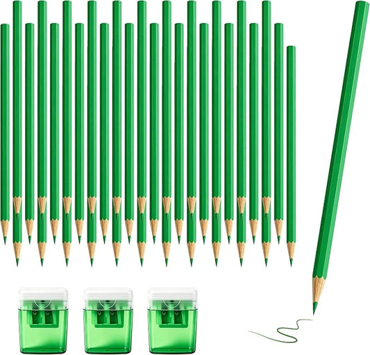 36 Piece Green Colored Pencils Set with Sharpener, Pre-Sharpened Professional Wooden Art Pencils for Artists Drawing and Sketching, Premium Colored Tone Supplies Delivering Detailed Painting(Green)