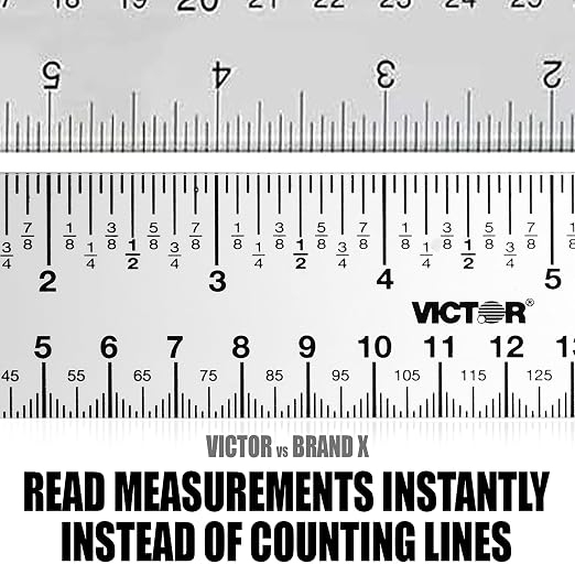 12 Inch Easy Read Ruler, Clear Flexible, Bendable, Shatterproof, Ruler