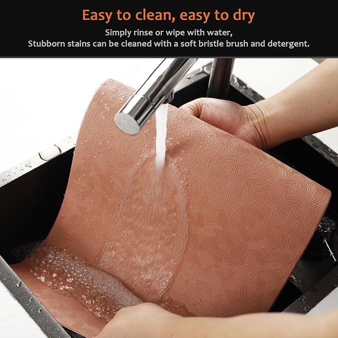 Coral Plastic Placemats Set of 6, Faux Leather Waterproof Table Mats | Coral Vinyl placemats,Wipeable and heat resistant table mats.Easy to clean,great for indoor and outdoor