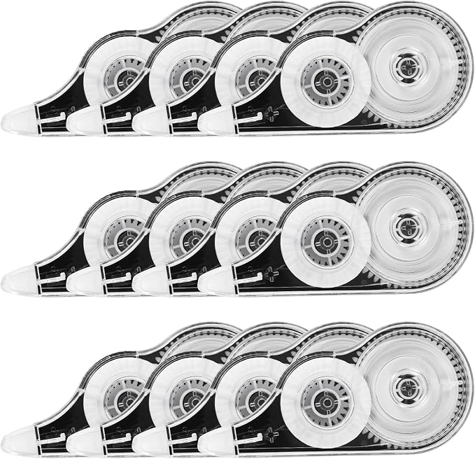 BESARME 12 Pack Correction Tape, 39 ft Each, 0.2 in Width | Instant-dry tape, adjustable gear window, smooth application, compact for school, office, and home use