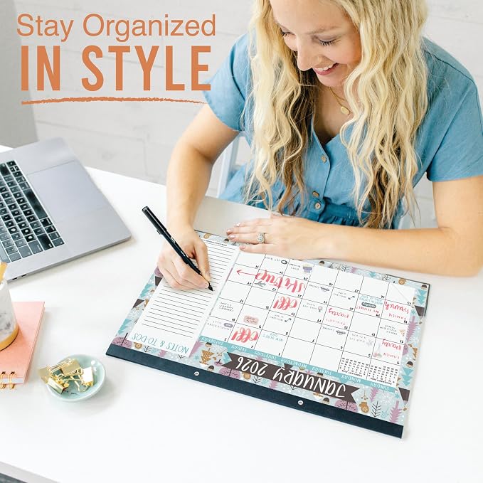 Hadley Designs Large Teacher Desk Calendar 2026-2027 - Desktop Calendar 2026, 18-Month Academic Desk Calendars for School, Home & Office, Cute Classroom Must Haves, Back to School Teacher Gifts
