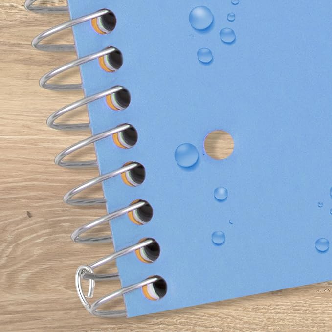 Five Star Spiral Notebook + Study App, 3 Subject, Wide Ruled Paper, 8" x 10-1/2", 150 Sheets, Fights Ink Bleed, Water Resistant Cover, Tidewater Blue (73184)