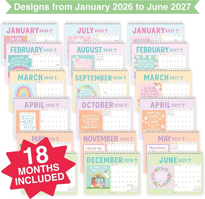 Small Desk Calendar 2026-2027 Standing Flip - 18-Month 2026 Desk Calendar Small for Home, Office & School, Standing Desks Calendars 2026-2027, Mini Desks Calendars, Back to School Teacher Gifts