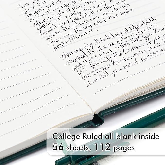 feela 15 Pack Pocket Small Notebooks Bulk, Mini Cute Notepads Hardcover College Ruled Lined Journals with Pen Holder for School Business Memos, with 15 Black Pens, 3.5”x 5.5”, A6, Dark Green