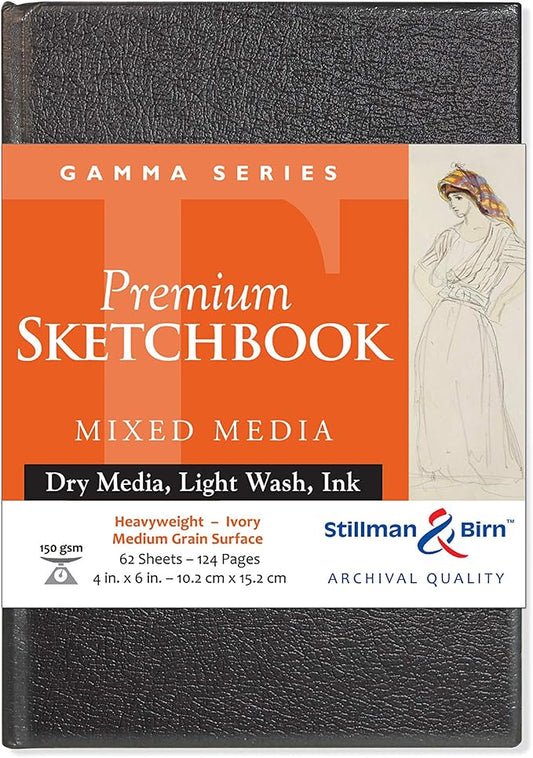 Stillman & Birn Gamma Series Hardbound Sketchbook, 4" x 6", 150 GSM (Heavyweight), Ivory Paper, Medium Grain Surface