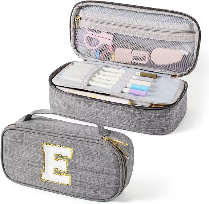 YOOLIFE Birthday Gifts for 7 8 9 10 11 12 13 Year Old Girls, Gifts for Teen Girls Kids, Cute Pencil Case for Girl, E (Grey)
