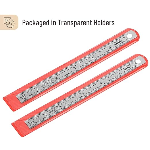 Mr. Pen- Machinist Ruler, 6 Inch, 2 Pack, Stainless Steel Imperial | Precision Measuring Tool, 1/10, 1/100, 1/32, 1/64 Inch Graduation for Engineering, Carpentry, Drafting, Office, School