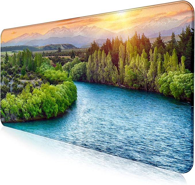 Extended Sunset Forest Gaming Mouse Pad, Keyboard Computer Office Mouse Pad | Large Extended Mouse Pad; Full Desk Coverage; Waterproof Coating; Stable Anti-Slide Base For Gaming, Office, Study Daily Use