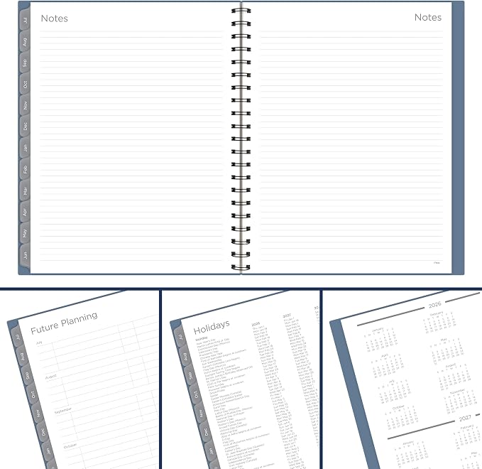Mead Planner 2026-2027 Weekly & Monthly Academic 15-Month April-June, 8.5" x 11", Composure Blue (CAW62020) (Pack of 12)