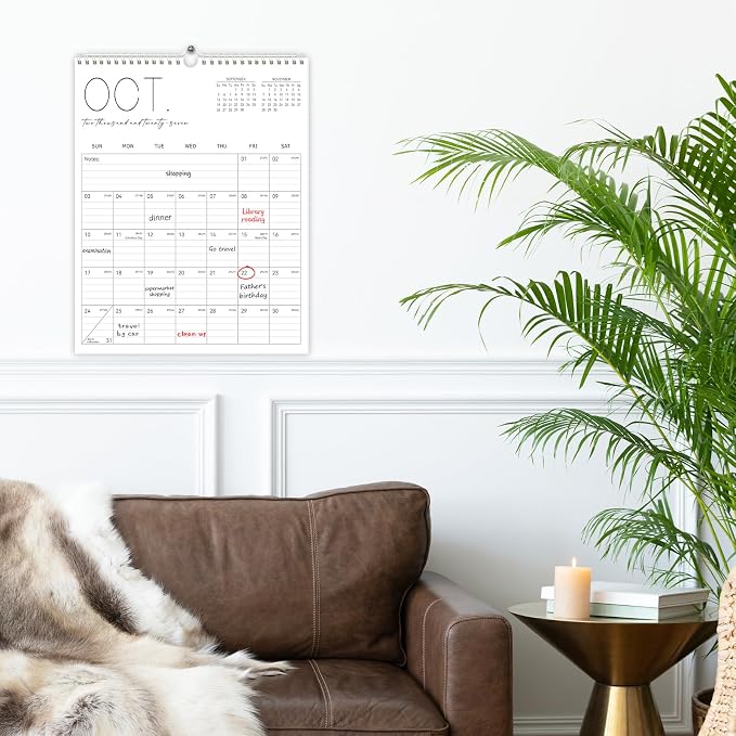 Guasslee Wall Calendar 2026-2027, Vertical Calendar Wall 2026, Jun. 2026-Dec. 2027, 19-Month Paper Calendar Spiral Bound, Monthly Planner Wall for Office School Home Easy Organizing, 14” X 11”
