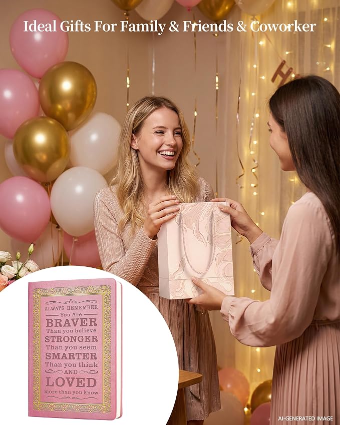 JOHSBYD Pink Journal for Women - A5 Lined Hardcover Notebook and Diary for Teen Girls, 200 Pages 100GSM Bleedproof Paper, Inspirational Back to School College Supplies(Pink)