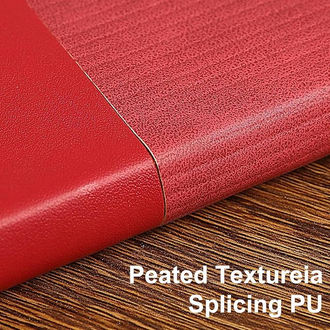 Lined Journal Notebook for Work College Ruled Note Book 5.79"x8.27" A5 PU Leather Daily Journaling 216 Pages for Women Men Writing Home School Supplies Business (Red)