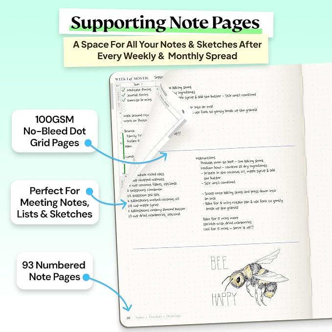 Purpose Planner Notebook B5 Hardcover 7.5”x9.8”- Teal Undated Daily, Weekly, and Monthly 2026 - Productivity & Goal Setting Tool for Work, Home, and Self-Care - ADHD & Journal for Adults