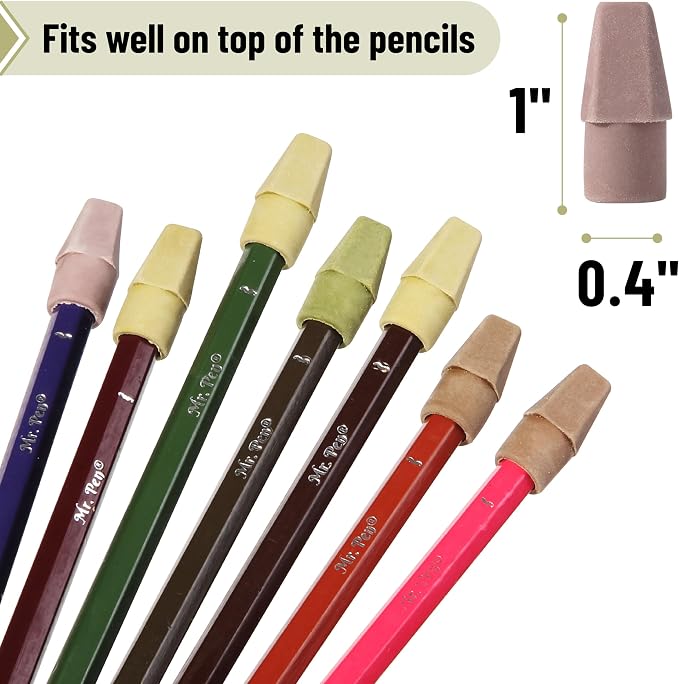 Mr. Pen- Pencil Erasers Toppers, 120 Pack, Colorful, Latex Free, No Smudge | Mr Pen Erasers for Pencils