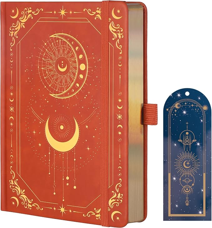 TIEFOSSI Dot Journal, 160gsm 190 Numbered Pages, Diary for Work & Sketching, A5 Hardcover Leather Journal for Writing Women Men | 190 Numbered Pages,Diary for Work & Sketching, A5 Hardcover Leather Journal for Writing Women Men