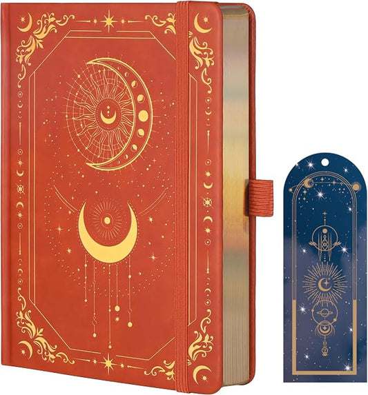 TIEFOSSI Dot Journal, 160gsm 190 Numbered Pages, Diary for Work & Sketching, A5 Hardcover Leather Journal for Writing Women Men | 190 Numbered Pages,Diary for Work & Sketching, A5 Hardcover Leather Journal for Writing Women Men