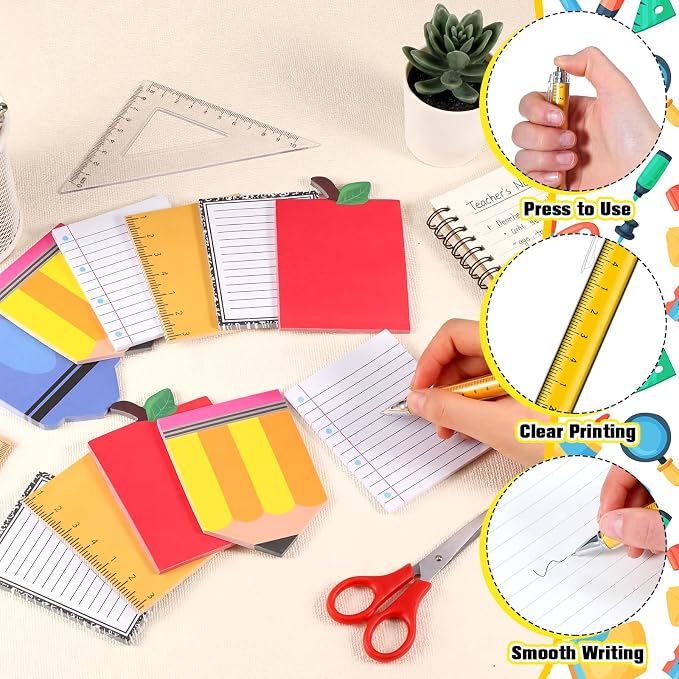 Eaasty 48 Pcs Back to School Teacher Gifts Bulk Cute Composition Notepads and Ballpoint Pens with Ribbon Inspirational Thank You Gifts for Teacher, Student, Staff, Coworker