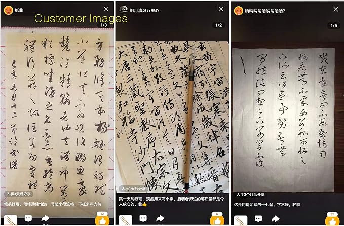 Weasel Hair Chinese Calligraphy Brush Premium Chinese Brush Sumi Brushes 99% Weasel Hair wolf hair for Font 3-5cm, 1pc QingJin
