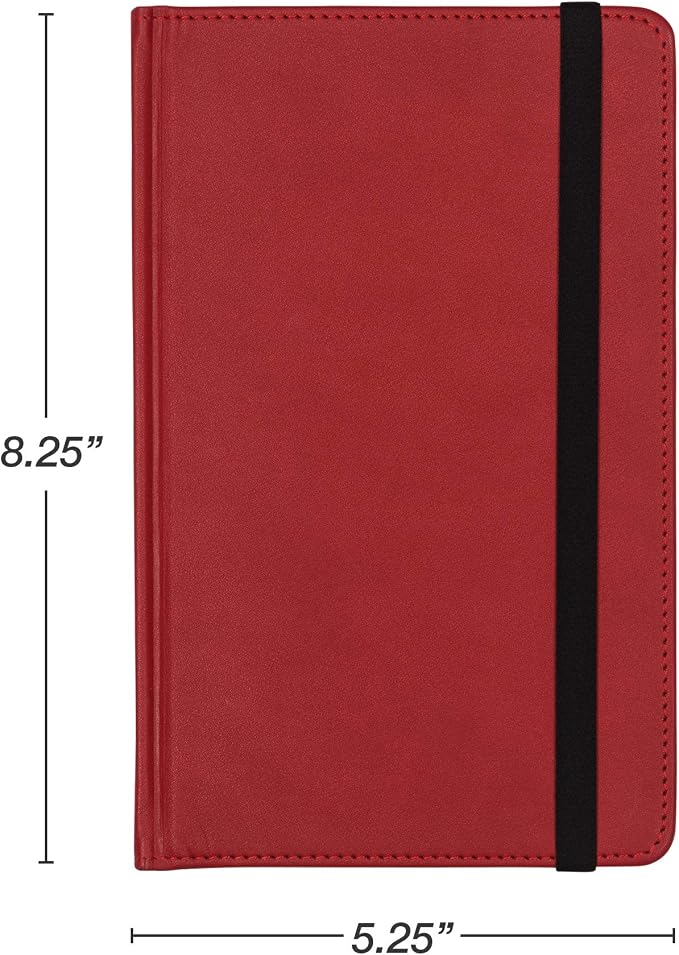 Samsill Classic Size Writing Notebook Journal, Hardbound Cover, 5.25 Inch x 8.25 Inch, 120 Ruled Sheets (240 Pages), Red
