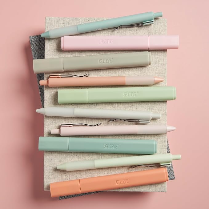 BLIEVE Bible Highlighters And Pens No Bleed, Chisel Tip & Rollerball Pens, Multicolor Ink, Comfort Grip & Fast Dry, Cute Bible Journaling (PASTEL)