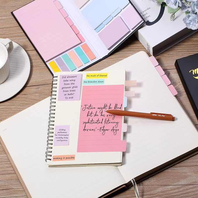 Mr. Pen- Sticky Notes Set, 410 Pack, Ruled | Dotted & Blank Notes with 150 Index Tabs, Divider Sticky Pads for Bible Study, Office, School, Planning