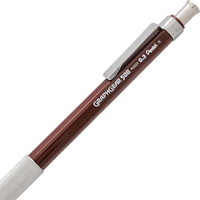 Pentel GraphGear 500 Mechanical Drafting Pencil, (0.9mm), Bold Line, Gray Barrel, Pack of 4 (PG529BP4N)