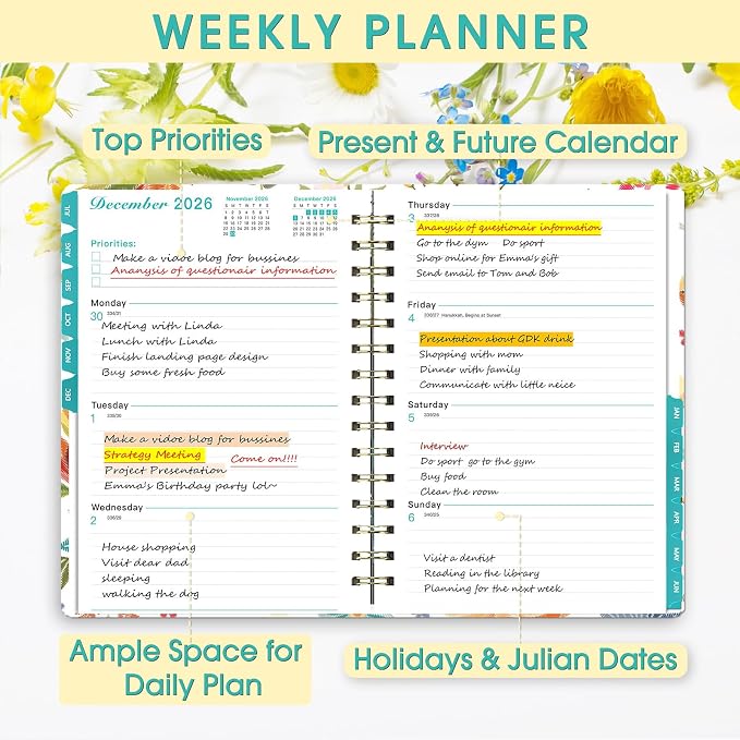 Planner 2026-2027 Weekly and Monthly Calendar Planner Jul 2026-Jun 2027 | Academic Planner with Stickers,Tabs and Pocket,Teacher Student Planning book Ideal for Office School Supplies,6.3" x 8.5"
