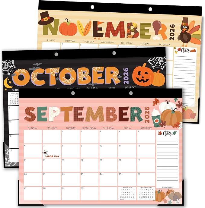 Hadley Designs Large Teacher Desk Calendar 2026-2027 - Desktop Calendar 2026, 18-Month Academic Desk Calendars for School, Home & Office, Cute Classroom Must Haves, Back to School Teacher Gifts