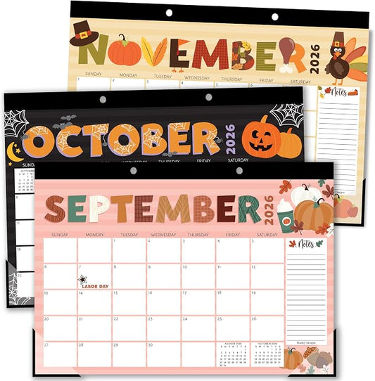 Hadley Designs Large Teacher Desk Calendar 2026-2027 - Desktop Calendar 2026, 18-Month Academic Desk Calendars for School, Home & Office, Cute Classroom Must Haves, Back to School Teacher Gifts