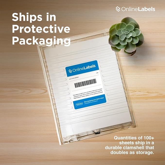 4 x 2 Rectangle Mailing Labels - Permanent, White Matte - Address, Shipping, Gift - Pack of 100 Labels, 10 Sheets - Inkjet/Laser Printers