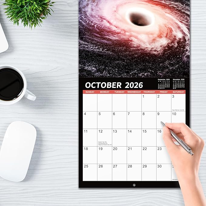 Calendar 2026-2027 - 2026-2027 Wall Calendar, Telescope Wall Calendar | Jul 2026 - Dec 2027, 12" x 24" (Open), Unruled Blocks(1.2" x 1.7") Calendar with Thick Glossy Paper, Printed clerly