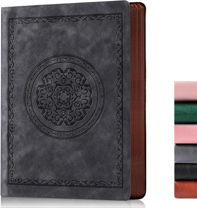 Fetinar 2026 Leather Vintage Journal Notebook,300 Pages,Leather Softcover Lined Journal Notebooks for Women Men,Notebook Journals for Writing Travel,Business,Office,7.1'' X 9.8''