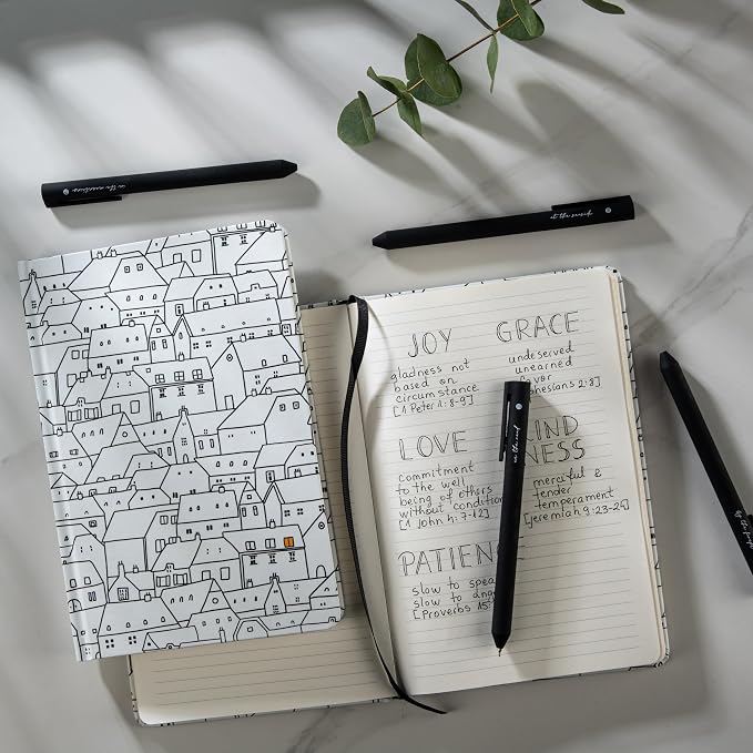 DIVERSEBEE Hardcover Lined Journal Notebook, Medium A5 (5.8 x 8.3 inches), 192 Pages, Thick Paper, Aesthetic Journals for Writing, Office School Bible Journaling Supplies (City on a Hill)