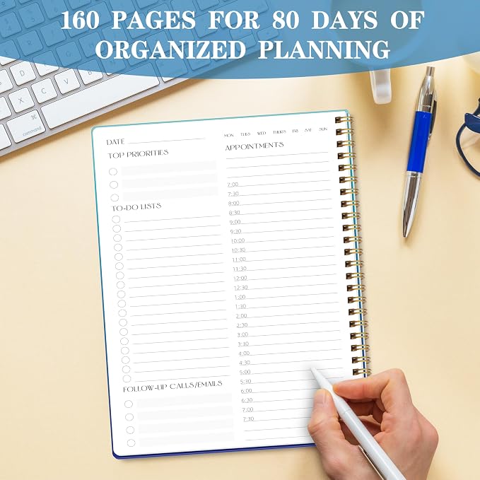 TREES Undated Daily Planner, 80-Day To-Do List with Hourly Schedule | Day-on-a-Page Agenda for Hourly Schedules, Priorities, Tasks and Notes, Designed for Work, Home and Everyday Planning