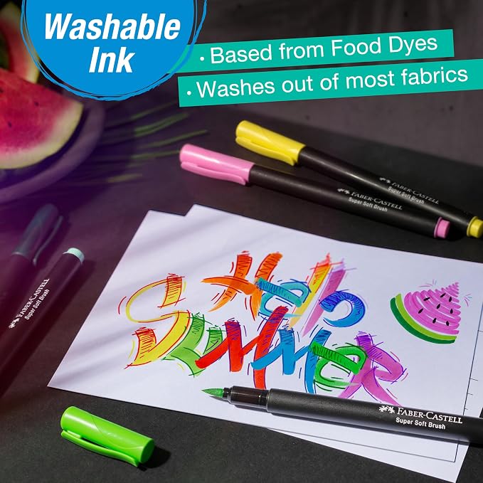 Faber-Castell Black Edition Soft Brush Pens, 50 Felt Tip Markers
