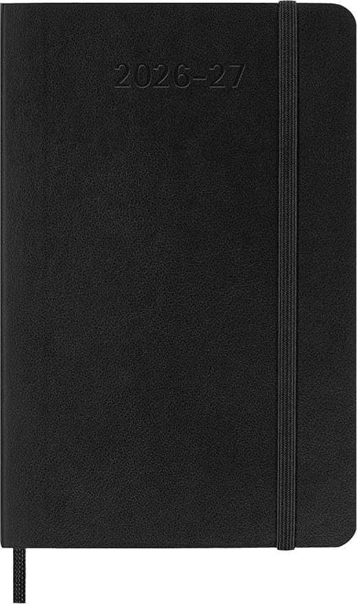 Moleskine 2026-27 18-Month Weekly Planner, Pocket, Black, Softcover | July 2026-December 2027 Pocket 208-page weekly planner with weekly spreads, ruled notes pages, stickers, and pocket.