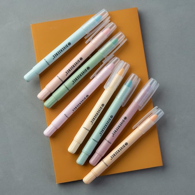 DIVERSEBEE Bible Highlighters and Pens No Bleed, 8 Pack Assorted Colors Gel Highlighters Set, Cute Bible Markers for Study Journaling School Supplies and Accessories (Pastel)