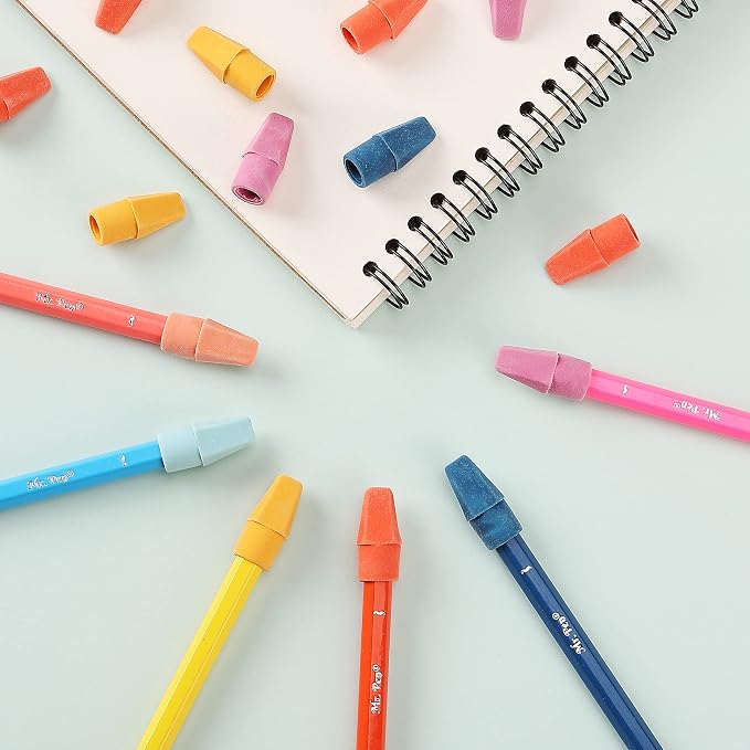 Mr. Pen- Pencil Eraser Toppers, 120 Pack, Vintage Colors, Cap Erasers | Pencil Top Erasers, Eraser Tops