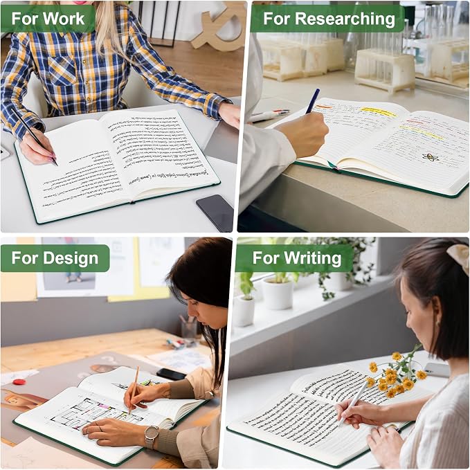 Comix A4 Lined Journal Notebooks, 208 Pages, Large Size-8.5" x 11", Dark Green, Hardcover Journaling Notebooks for Men & Women- Fits for Office, Business, School, Notes Taking & Writing