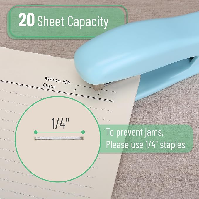 Mr. Pen- Office Stapler with Staples, 2 Pack, 200 Staples 1/4" | 20 Sheet Capacity, Desktop Stapler for Students, Office Supplies, Ergonomic Design for Comfortable Use, Jam-Free