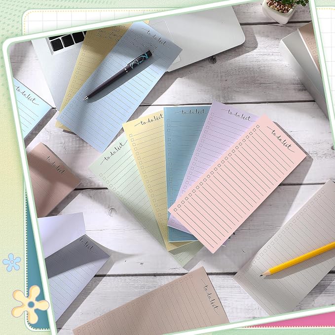 Censen 10 Pack 500 Sheets to Do List Notes Daily Checklist Notepad with 50 Sheets Undated Memo Pad Color Block Shopping List Weekly Plan Notepad Organizer Planners(Light Morandi,Lined)