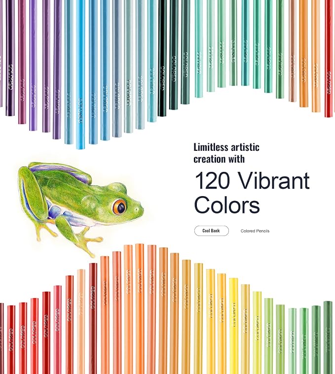 120 Pack Coloring Pencils, Colored Pencils for Adult Coloring Books with Soft Oil-Based Cores, Color Pencil Set for Sketching Blending Layering, Art Supplies for Kids Teens Adults Beginners Artists