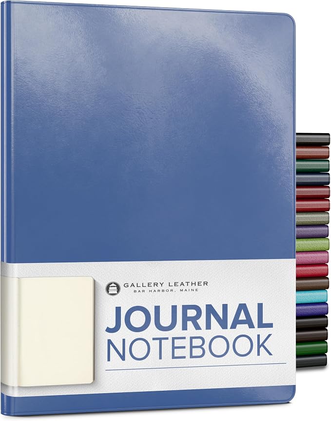 Gallery Leather Journal Notebook - 192 Pages, Softcover, For Men and Women | For Writing, Work & Travel, Handcrafted - Acadia Hydrangea - 9.75 x 7.5, Large Blank