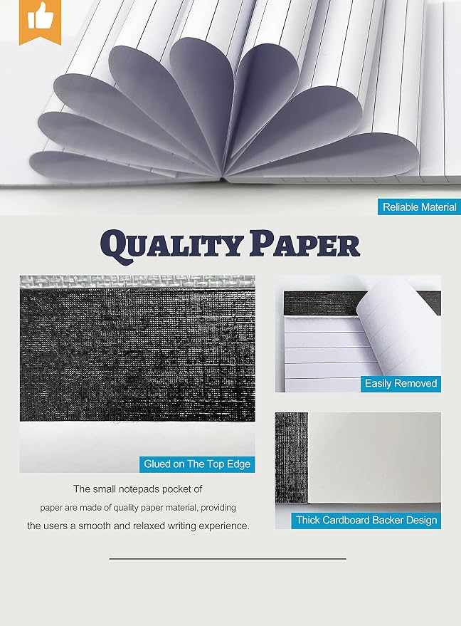Notepad 4x6 Notepads 8 Pack Lined Note Pads 4x6 Paper Pads Memo Pads 4x6 Scratch Pads 4x6 Server Note Pads Ruled Pages Pocket Notebook Small Writing Pads for Daily Planning School Office 30 Sheets/Pad