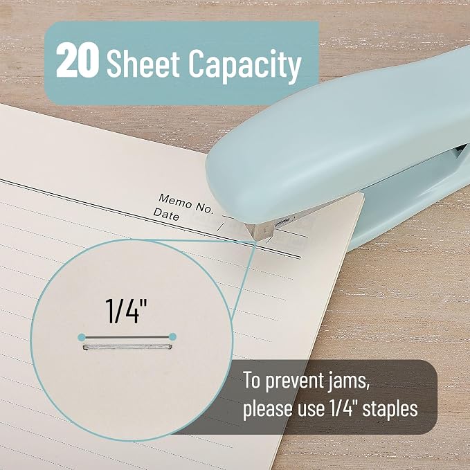 Mr. Pen- Office Stapler with Staples, 2 Pack, 200 Staples 1/4" | 20 Sheet Capacity, Desktop Stapler for Students, Office Supplies, Ergonomic Design for Comfortable Use, Jam-Free